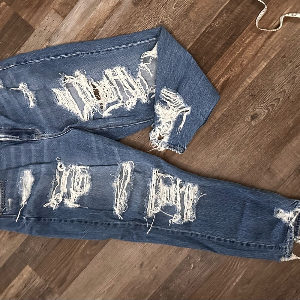 American Eagle Outfitters Ripped Blue Mom Jeans